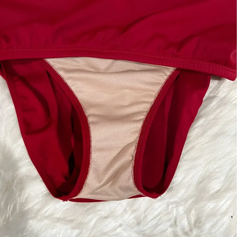 NEW Spiegel Vintage 3 pc Push Up Bikini Top Moderate Scoop Bottoms Swimskirt 2/4